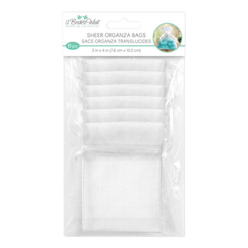 Multicraft Sheer White Organza Bags